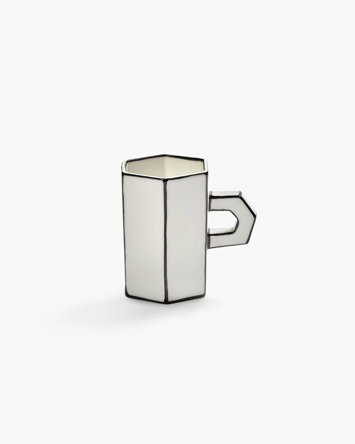 Double espresso cup white - black Carte Blanche - pair of 2