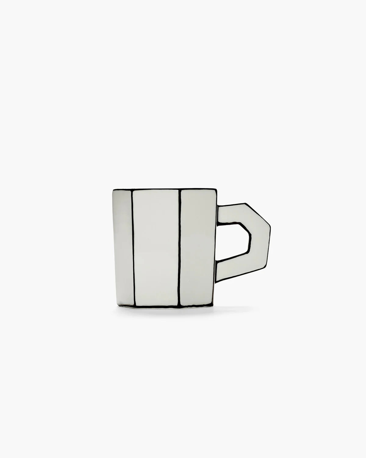 Tea cup white - black Carte Blanche - pair of 2